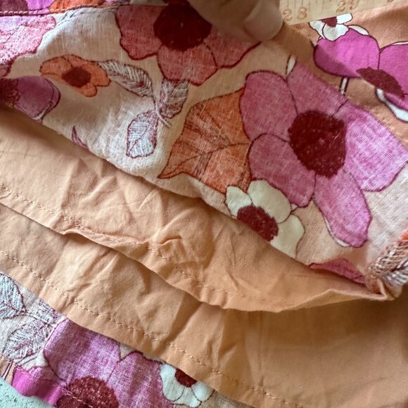 Urban Outfitters Rosie Notched Floral Pelmet Mini Skirt Linen Blend Size S - Picture 11 of 14